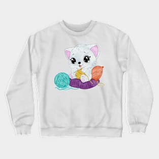 Cute knitting cat Crewneck Sweatshirt